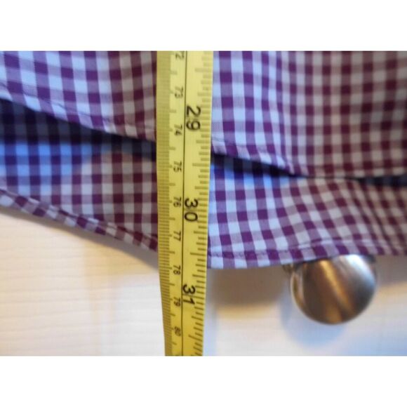 Stafford fitted blue on blue checker button down long sleeve - Picture 4 of 5